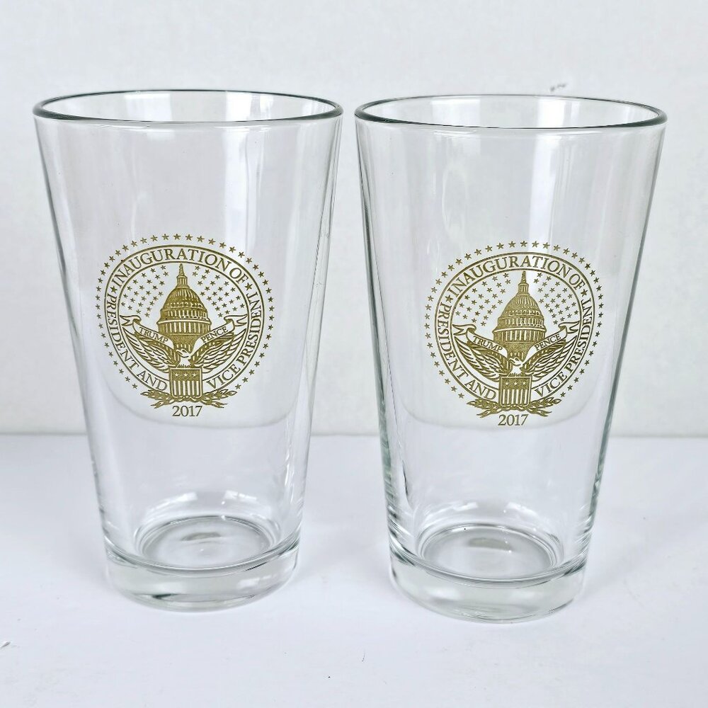 2017 President Trump Vice President Pence Inauguration Clear & Gold Glasses